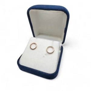 Michael Hill 9ct Gold Circle Stud Earrings .9cm Diameter - Elegant Design - Picture 1 of 3