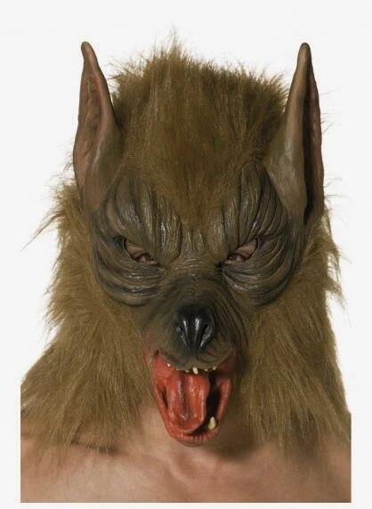 Halloween Full Head Brown Wolf Latex Mask with Hair - image 1 of 1