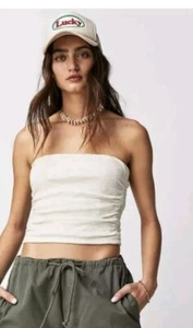 Free People Boulevard Tube Top Ivory New Size Large - Picture 1 of 7