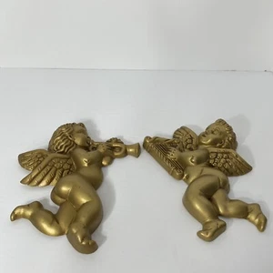 Vintage Musical Cherubs Compressed Foamboard Wall Decor MCM Hollywood Regency - Picture 1 of 6