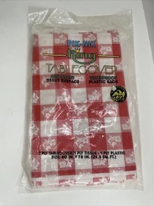 Vintage Gingham Checkered Pik-Nik King Picnic Table Cover 40” x 78 - Picture 1 of 11