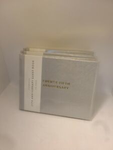 C.R. Gibson 25th Anniversary Guest Book 800 Entries Hardcover NEW NWT Silver