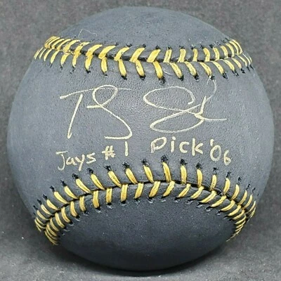 Travis Snider Autographed Signed Black Baseball Jays #1 Pick '06 CFS 1/6  - Image 1 of 2