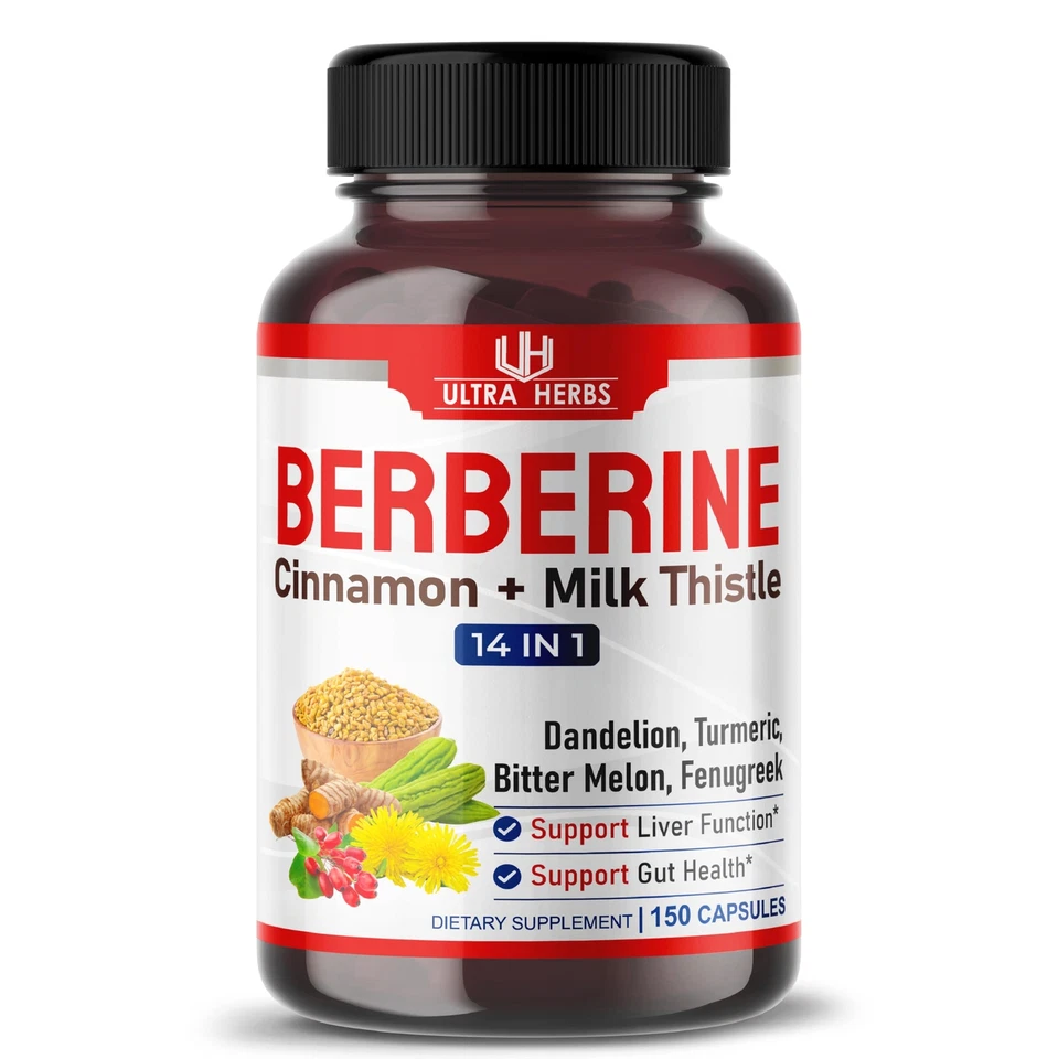 ULTRA HERBS Berberina Premium 12.200MG com Canela, Cardo de Leite *Feito nos EUA... - Imagem 1 de 4