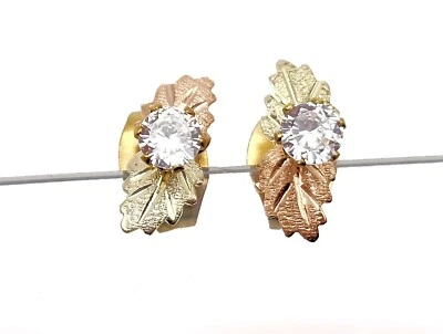 Pendientes de hojas de chaqueta de oro 10K Black Hills con circonita cúbica ENVÍO RÁPIDO Foto 1 de 4