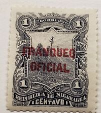 NICARAGUA  FRANQUEO OFICIAL OVPT    1 CENTAVO  ORANGE  STAMP 1893