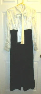LONG Formal Ladies Dress~Satin Feel Top~Velvet Skirt~Sequined Cover~Vintage~1970 - Picture 1 of 10