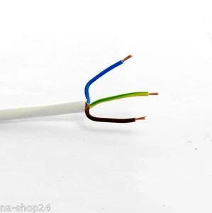(1,40€/m) 5m metros cable eléctrico línea eléctrica 3x 1,50 mm2 blanco m extensión - Imagen 1 de 1