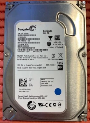 SEAGATE HDD 500GB 3.5" SATA BARRACUDA HARD DISK 100% TESTATO VEDI FOTO - Immagine 1 di 4