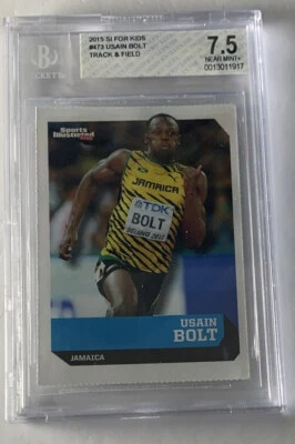 USAIN BOLT RARO OLÍMPICO JAMAICA SI para niños pista leyenda 8 oro CABRA CASI NUEVO + BGS 7,5 Foto 1 de 2