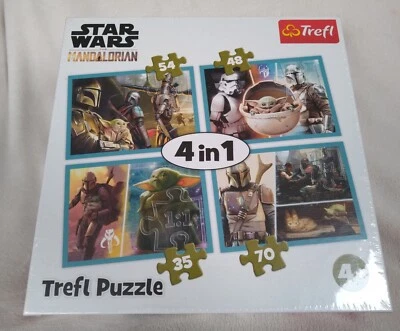 NEW Sealed STAR WARS Mandalorian 4 in 1 Trefl Jigsaw Puzzles 35, 48, 54 & 70 Pcs - image 1 of 4
