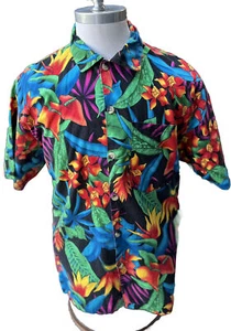 Camisa Toucan Dance Fast Lane Colores Brillantes Floral Hawaiana Botón Para Hombre’s M - Imagen 1 de 9