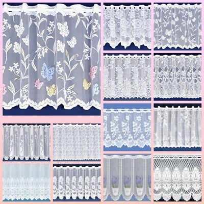 Cafe Net Curtains 16 finest  Design 3 drops - Sold by width - Free Postage :-) - Image 1 of 4