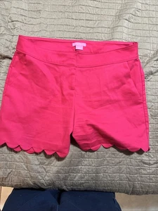 Isaac Mizrahi New York Shorts Womens Size 12 Scalloped Hem Hot Pink - Picture 1 of 8