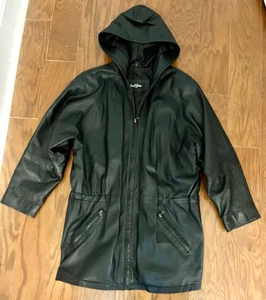 AMALFI LEDER, HERREN GR. S, SCHWARZE LEDERJACKE MIT KAPUZE, REISSVERSCHLUSS VORNE - Bild 1 von 4