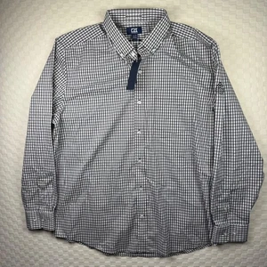 Cutter & Buck Mens XL Checkered Black Button Down Shirt Long Sleeve Easy Care - Picture 1 of 8