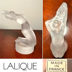 LALIQUE "Chrysis" Frosted Glass Nude Woman Car Hood Ornament Style Figurine - Picture 1 of 16