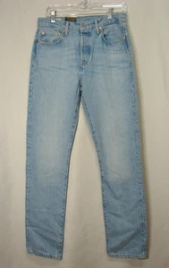 New Levis 501 Original Light Blue Jeans Straight Leg High Rise Button Fly 28x32 - Picture 1 of 11