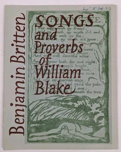Benjamin Britten Lieder und Sprichwörter von William Blake für Bariton & Klavier op. 74 - Bild 1 von 7