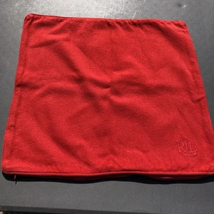 Vintage Lauren Ralph Lauren Throw Pillow Cover Square 20x20 Brick Red Monogram - Picture 1 of 7