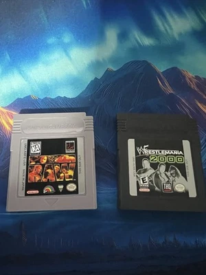 Nintendo Game Boy Lot - WWF Raw & WWF WrestleMania 2000 - Image 1 of 4