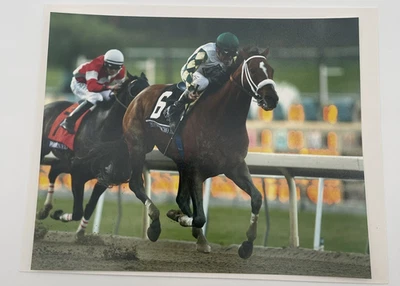 Foto de 8x10 del campeón de la Breeders’ Cup 2013 Mucho Macho Man y Gary Stevens Foto 1 de 4