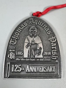 Dominikanische Aquin 125. Jahrestag Zinnmedaille 1885-2010 mit rotem Band - Bild 1 von 5