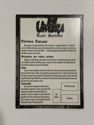 1995 Rage CCG The Umbra Expansion Rules Addition Card TCG MP - Image 1 of 2