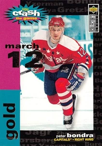 1995-96 Collector's Choice Crash the Game Gold #C13C Peter Bondra 12/03/96 - Imagen 1 de 2