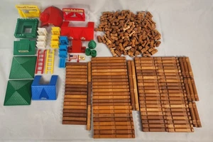VTG Lincoln Logs Huge Mixed Lot 317 Pcs Wood Slats, 1, 2, 3 & 4 Notch Logs +MORE - Picture 1 of 13