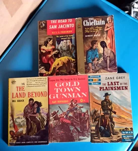 Vintage Western Paperback Lot Zane Grey Foreman Gulick Payne Townsend - Imagen 1 de 2