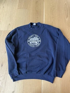 VTG Maine Navy Sweatshirt shaw's fish & lobster wharf restaurant Fruit Loom XXL - Picture 1 of 7