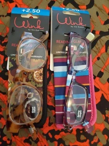 (2) Pair ICU Eyewear Reading Glasses w/ Soft Case +2.50 Free Shipping EG67 - Picture 1 of 4
