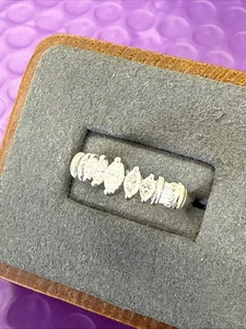 💎Vintage 14K Weiß & Gelbgold Baguette & Marquis Diamant Ring Gr. 7 - 3,7 g - Bild 1 von 9