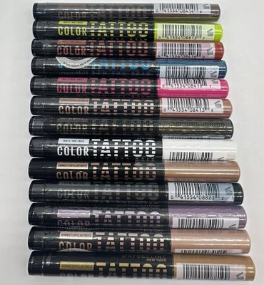 Juego de 13 piezas de tatuajes Maybelline Color 24 horas para ojos ~ SIN REPETICIONES DE COLOR ~ ENVÍO RÁPIDO Foto 1 de 2