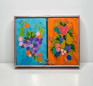 Vintage Hallmark Arbortime Blumenbrücke Spielkarten Doppeldeck mit Etui - Bild 1 von 3
