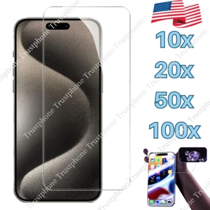 Tempered Glass Screen Protector Lot For iPhone 15 14 13 12 11 Pro Max XR 8 7 6  - Picture 1 of 42