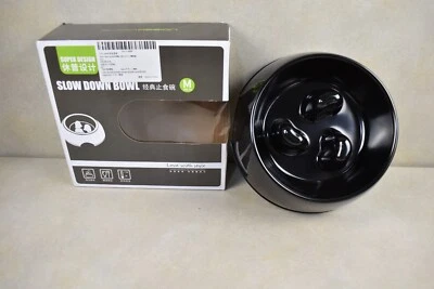 Plato de comida para mascotas SLOW DOWN negro melamina mediano alimentación para perros gatos Foto 1 de 4