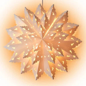 Quasimoon 22" Bright White Blizzard Wreath Snowflake Paper Star Lantern, Hang... - Picture 1 of 2