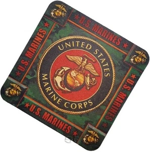 Marine Corps Bar Beverage Coasters Absorbent Made USA x 8 EGA Camo Crest USMC - Picture 1 of 1