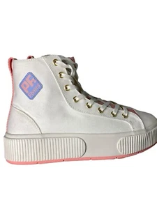 PF Flyers Womens Size 8 Allston hi top platform canvas sneakers shoes white - Picture 1 of 8