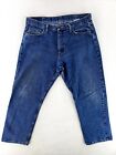 Vintage Wrangler 36x29 Relaxed Fit Blue Jeans Heavy Denim Classic Stone Wash