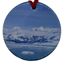 Hubbard Glacier Alaska Canada Christmas Ornament Porcelain Souvenir Travel