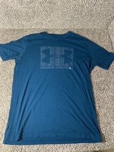 Under Armour Shirt Mens Medium Blue HeatGear Running Training Athleisure Casual - Picture 1 of 12