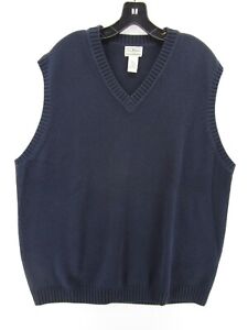 VINTAGE LL Bean Sweater Men XL Tall Blue Vest Pullover V-Neck Sleeveless Y2K *