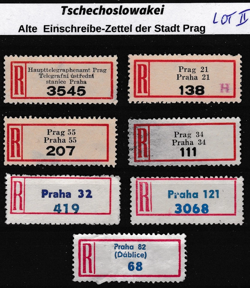 Alte Einschreibemarken der Stadt Prag/Praha - Bild 1 von 1