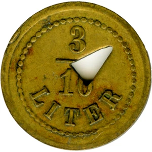 ☆ ☆ ALEMANIA ☆ FICHA DE CERVEZA • 3/10 LITROS • FICHA ANTIGUA DE ALEMANIA, MONEDA JETON ☆C2459 - Imagen 1 de 4