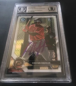Kristian Robinson Diamondbacks 2018 Bowman cromo 26 certificado Beckett - Imagen 1 de 1