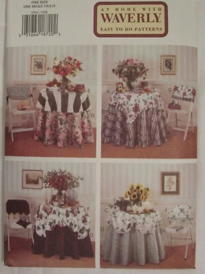 Lovely OOP BUTTERICK 3341 Table Treatments & Chair Back Covers PATTERN UC - Image 1 of 3