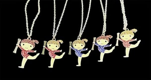 BATON TWIRLER GIRL RHINESTONE NECKLACE GREAT GIFT - Picture 1 of 1